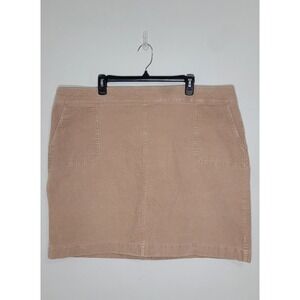Talbots Corduroy A Line Mini Skirt Boho Indie Classic Minimalist Tan 2X